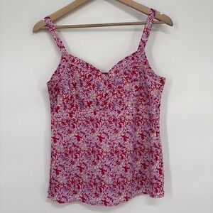 Gap Vintage Womens Babydoll Cami Top M Pink Floral Paisley Festival Y2K 2006